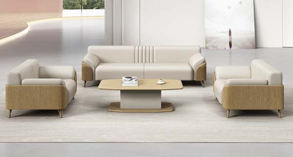 5-Piece Modern Executive Office Reception Sofa Set with Matching Coffee Table