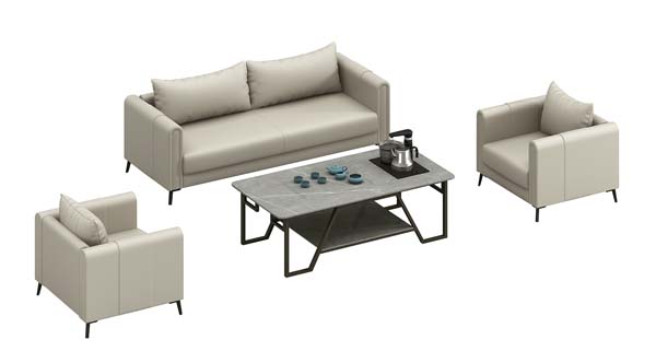 Modern Office Reception Seating Set with Tea Table