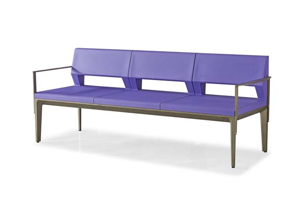Three-Seat Minimalist Metal Frame Upholstered Lounge Sofa