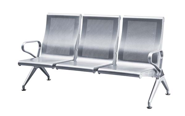 3-Seat All-Metal Perforated Public Waiting Bench